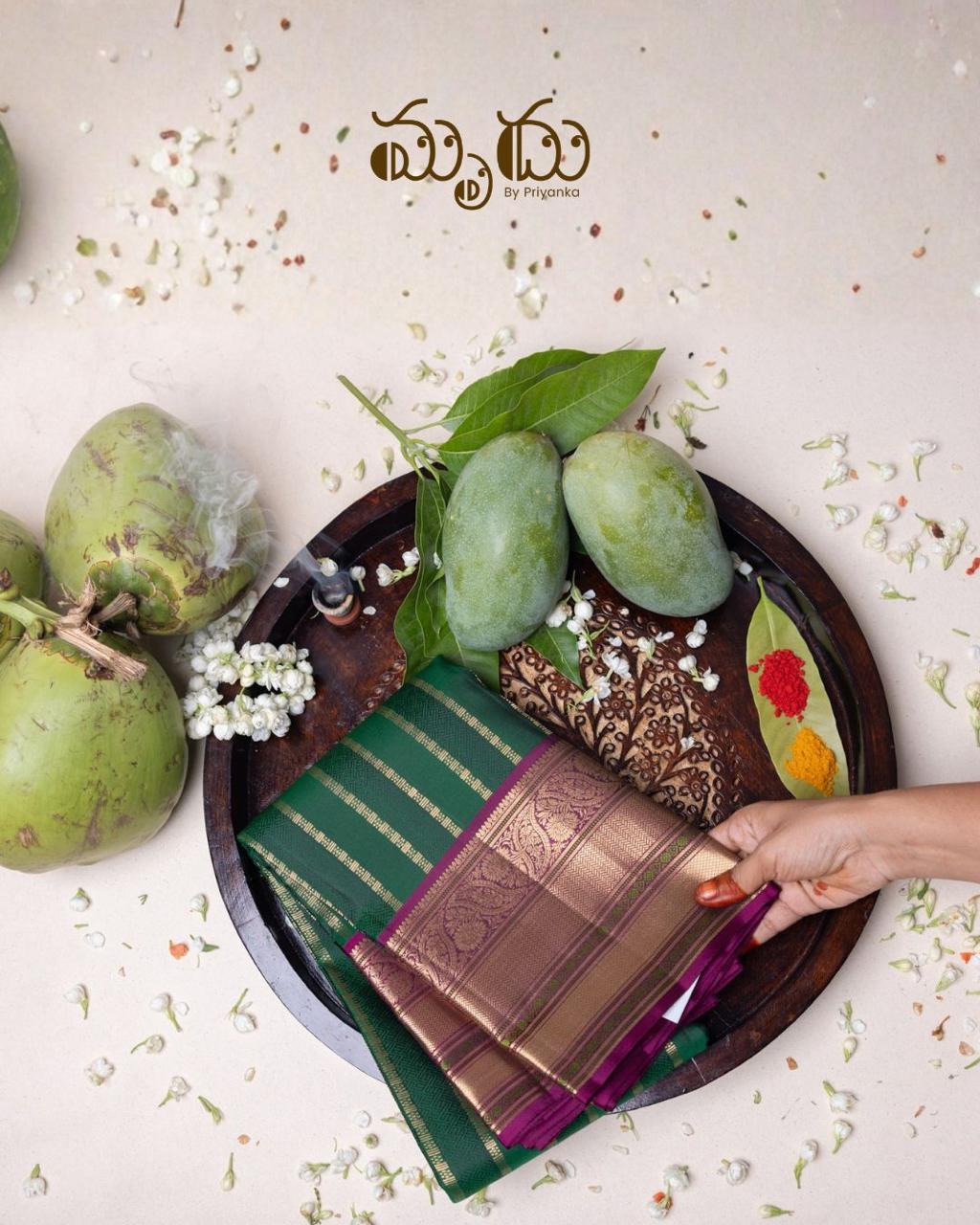 Emerald Green Heritage Kancheepuram Silk Saree