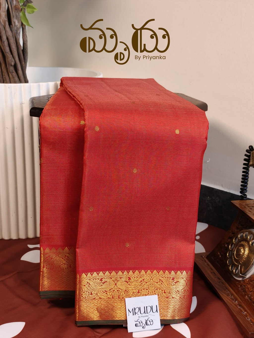 Orange Oosi Kancheepuram Saree