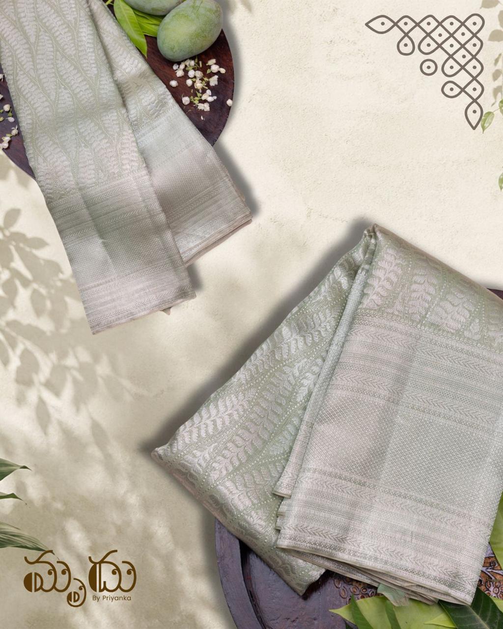 Ivory Elegance Kancheepuram Organza Saree