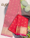 Red Checked Kancheepuram Silk Saree