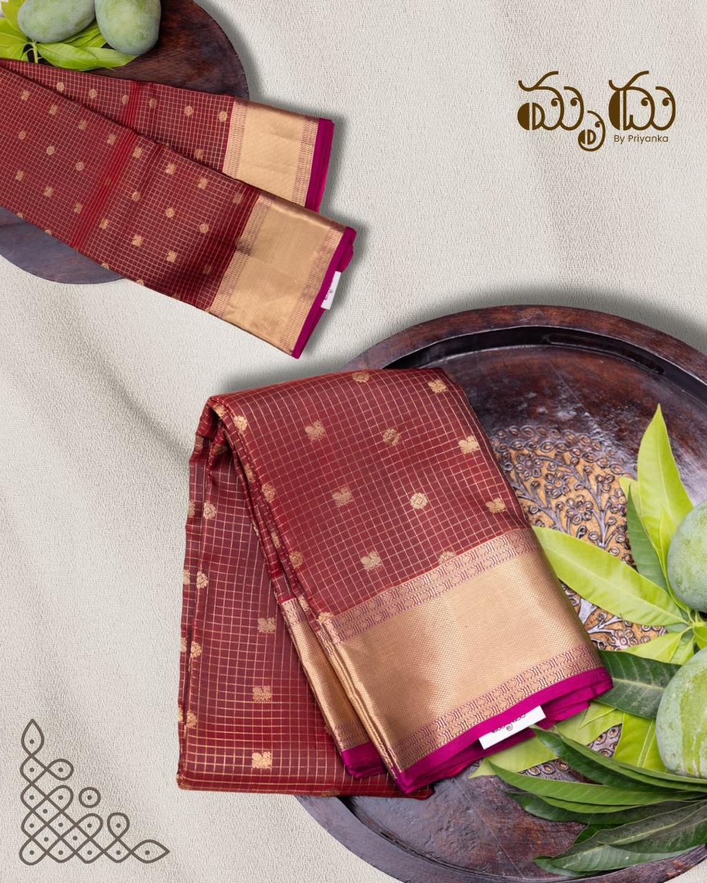 Premium Brown Woven Kancheevaram Silk Saree