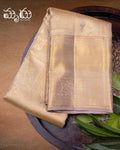 Gold Kancheepuram Silk Saree with All-Over Zari Weaving