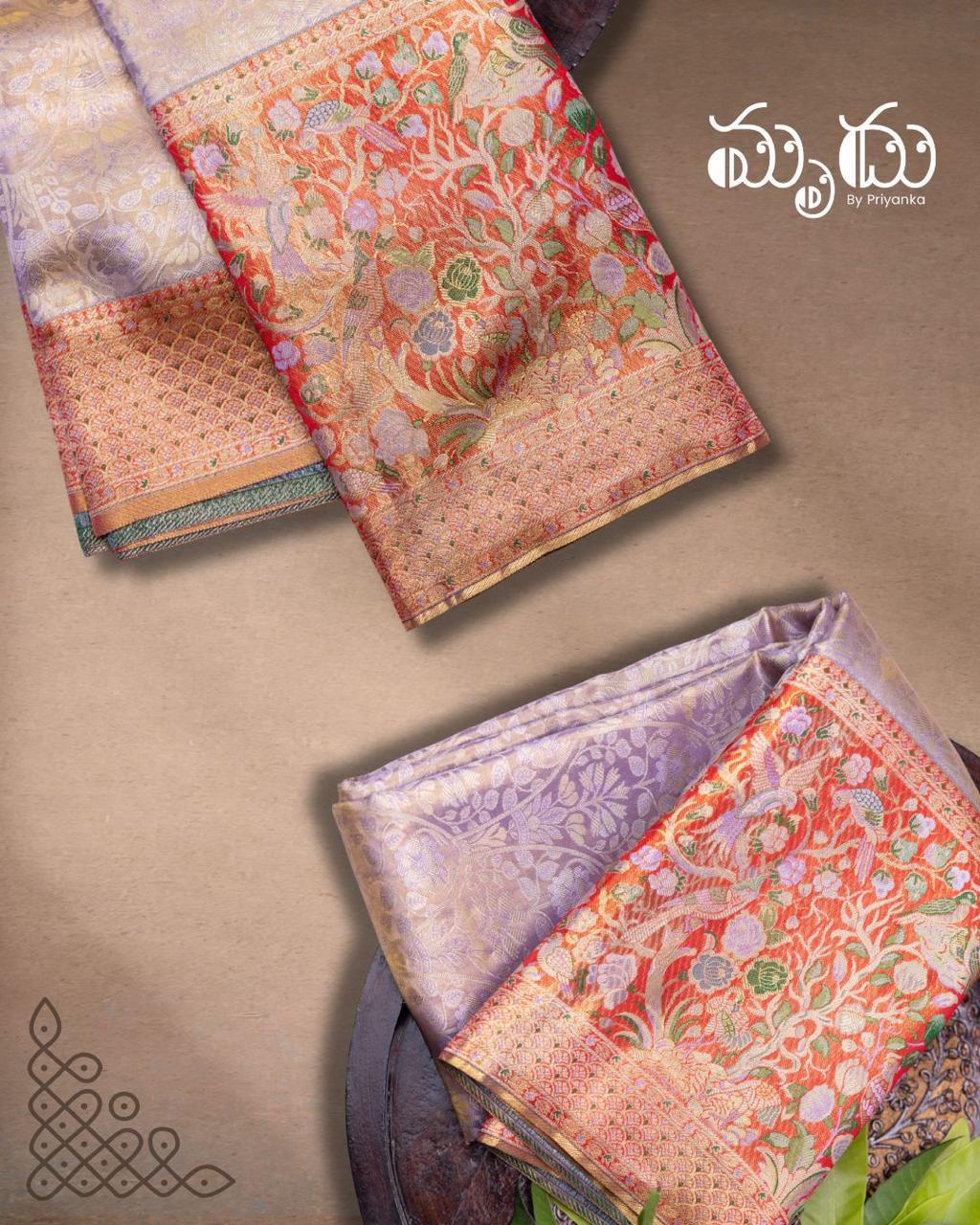 Lavender Kanchipuram Silk Saree