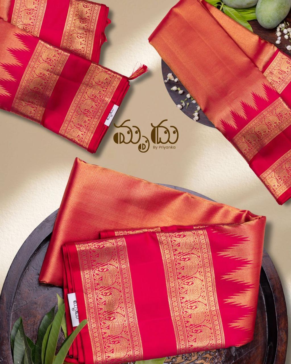 Rani Pink Temple Border Kancheepuram Silk Saree