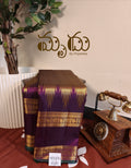 Purple & Antique Gold Temple Border Kancheepuram Ettukol Silk Saree
