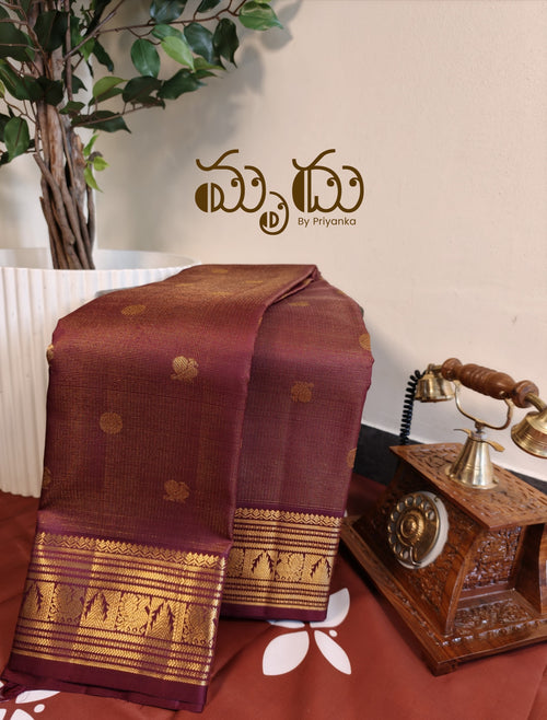 Wine Kancheepuram Silk Saree