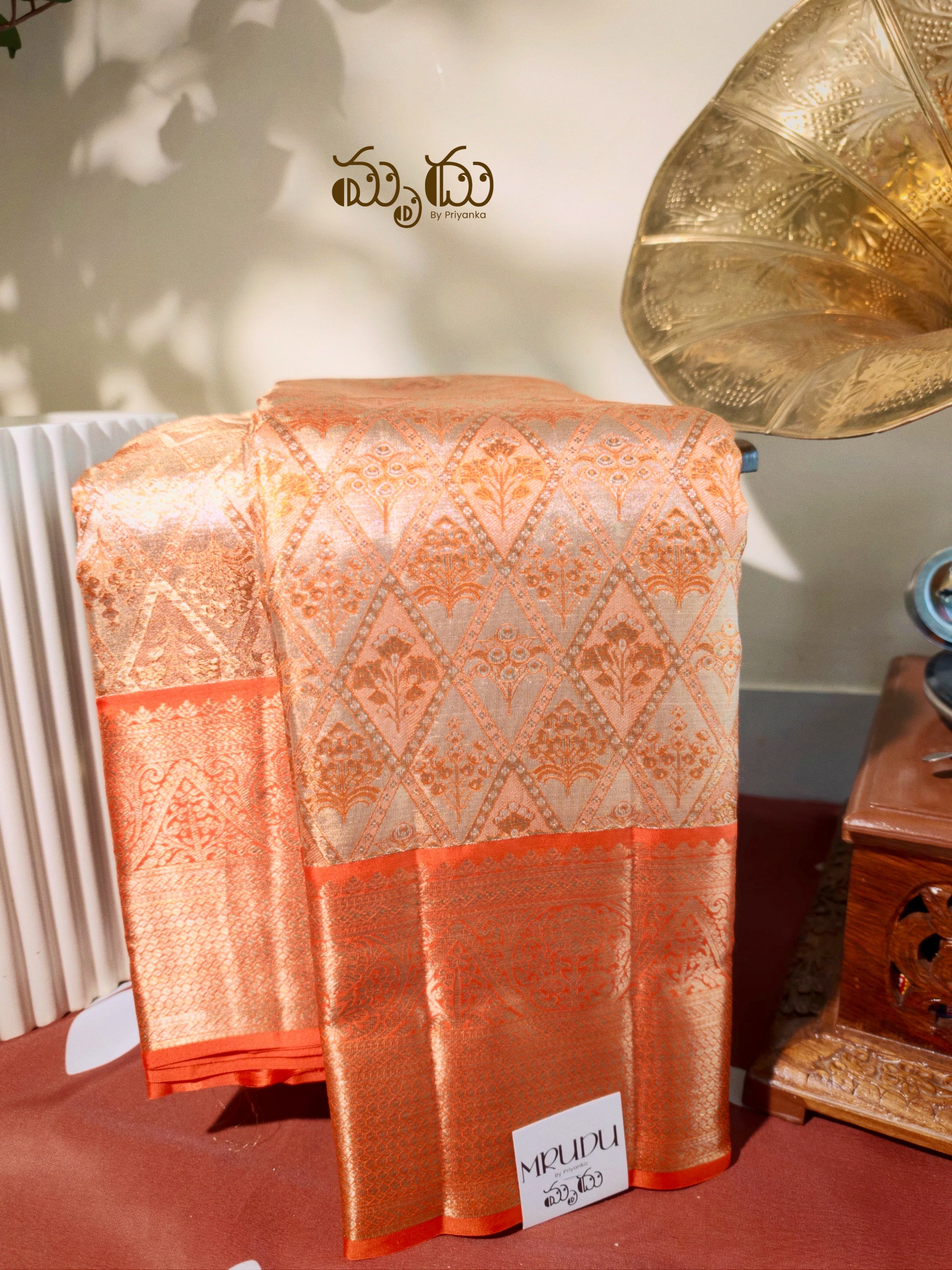 Orange Pure Kanjeevaram Saree