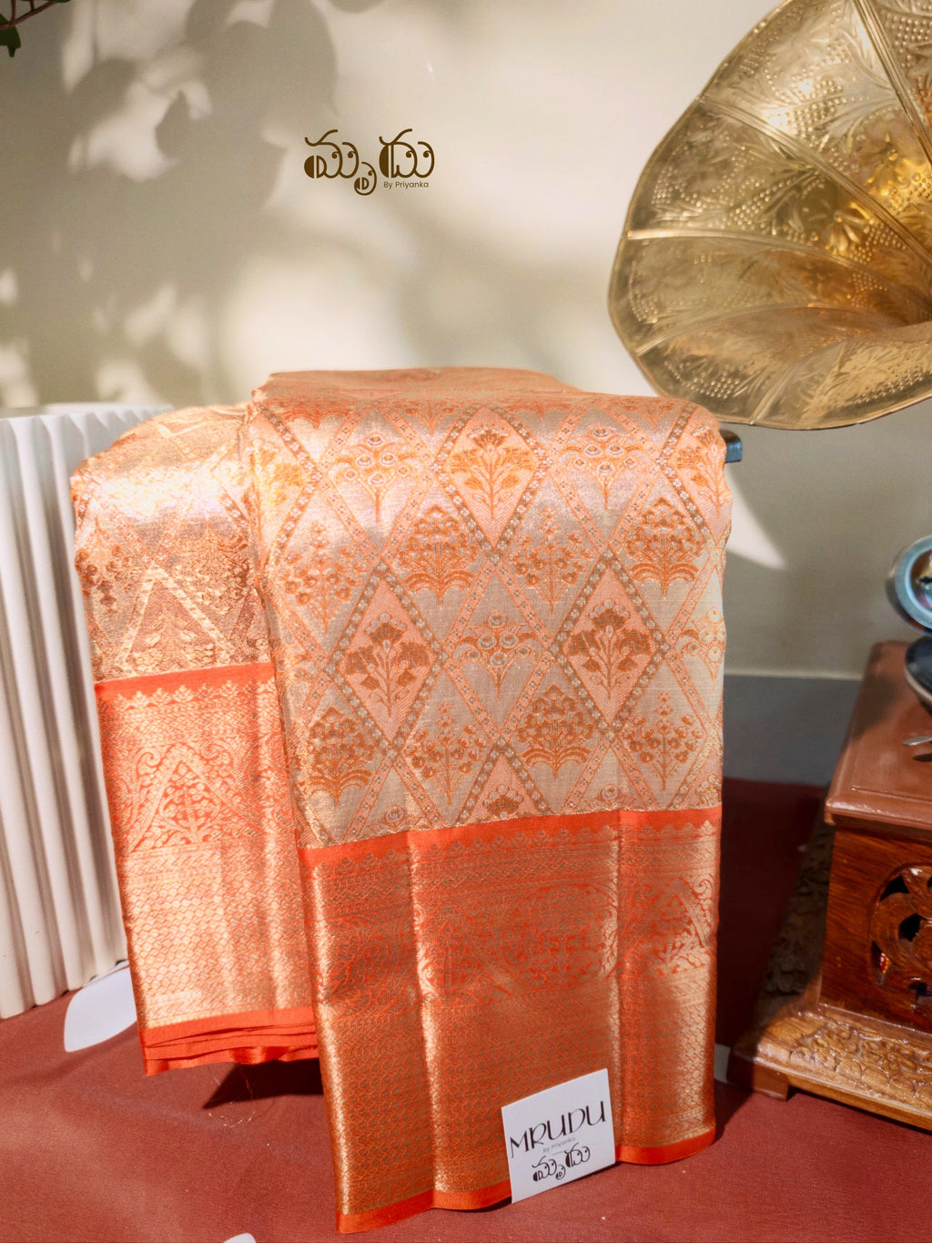Orange Pure Kanjeevaram Saree