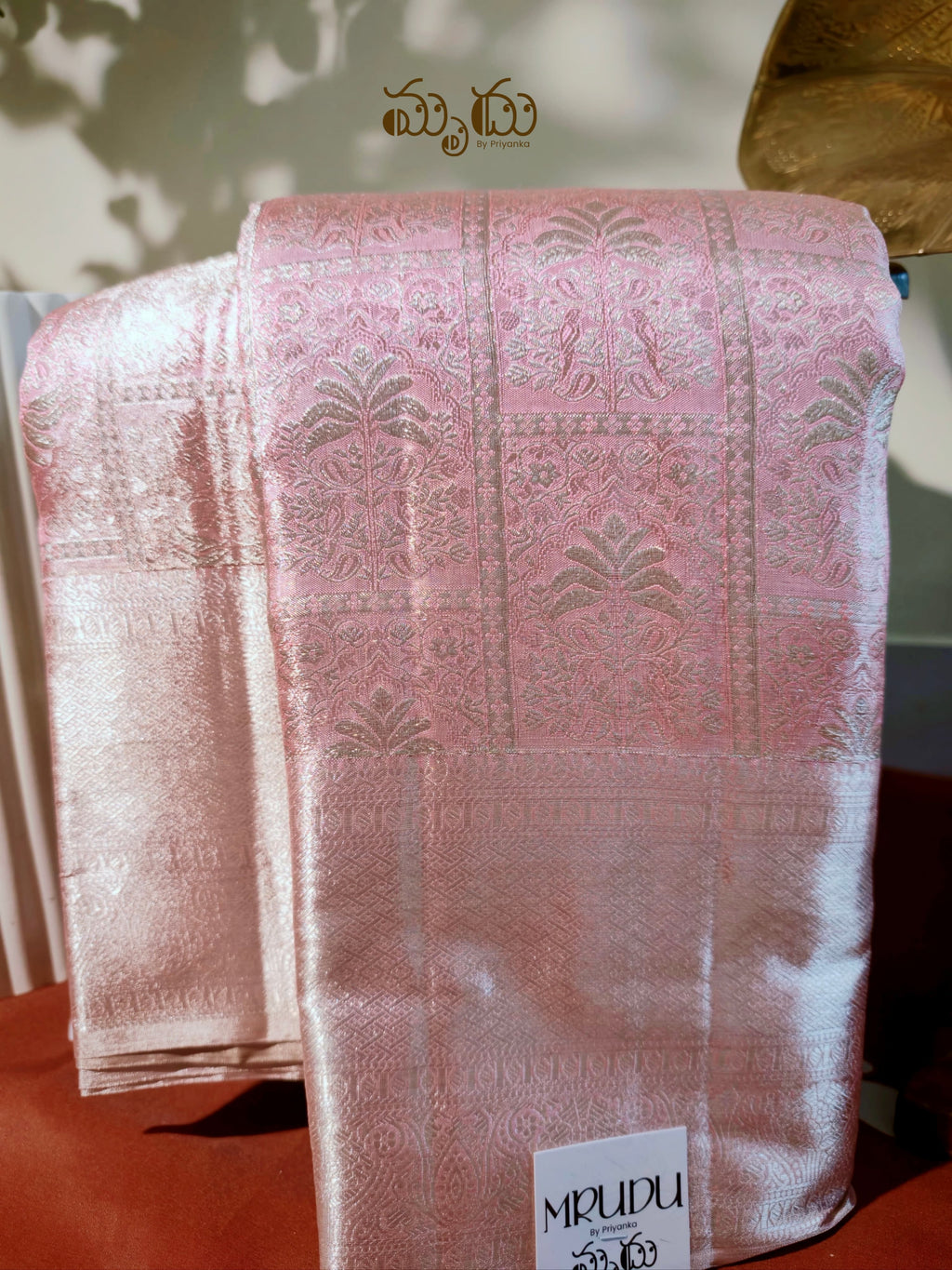 Pink Brocade Pure Silver Kanjeevaram Saree