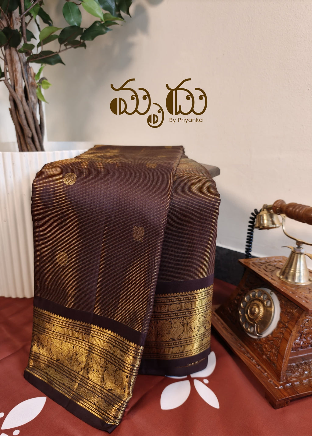 Coffee Brown Kancheepuram Silk Saree