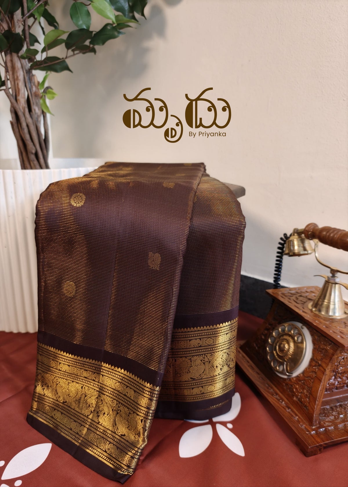 Coffee Brown Kancheepuram Silk Saree