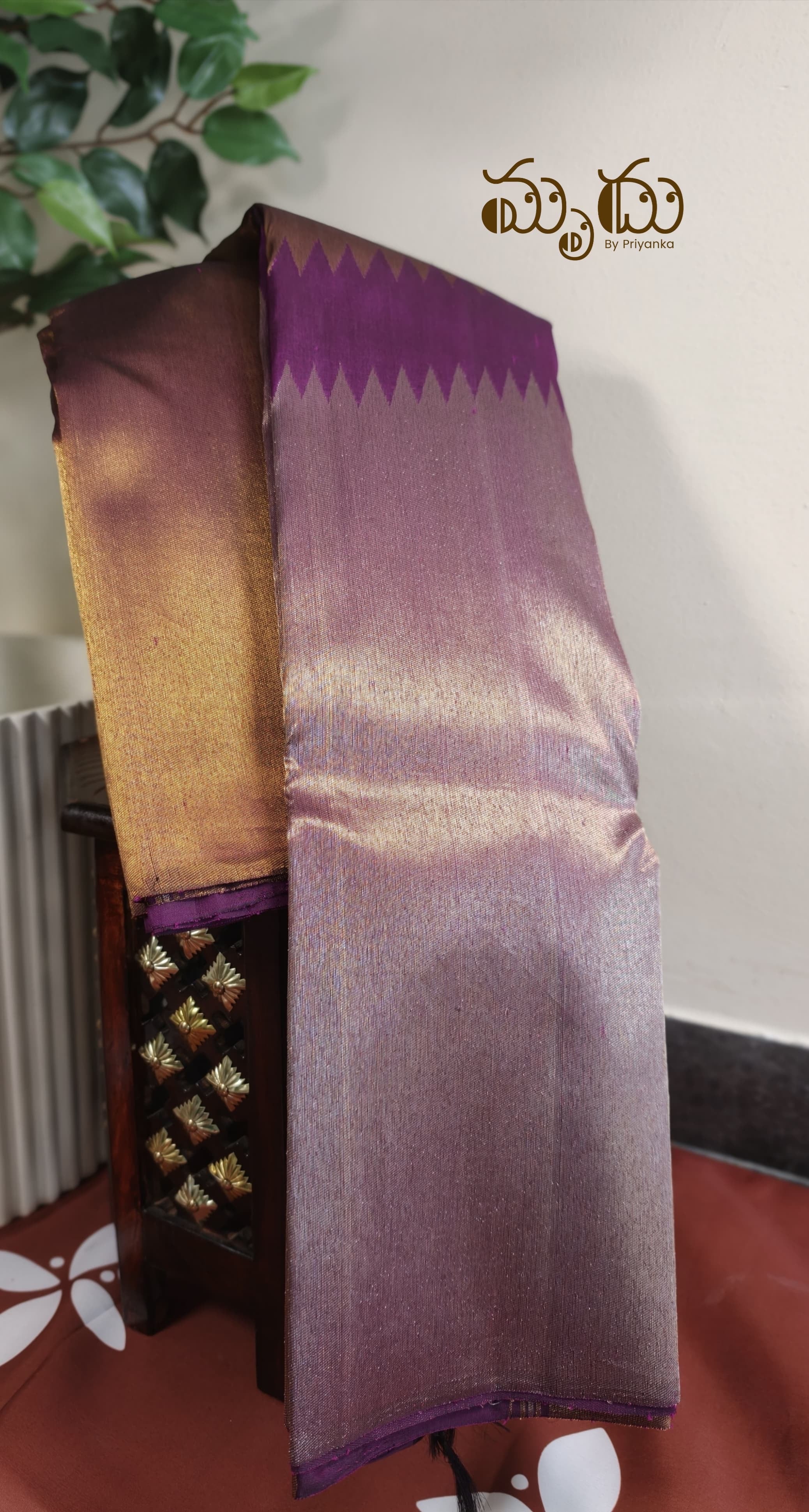 Lavender Gold Tissue Kancheepuram Silk Saree