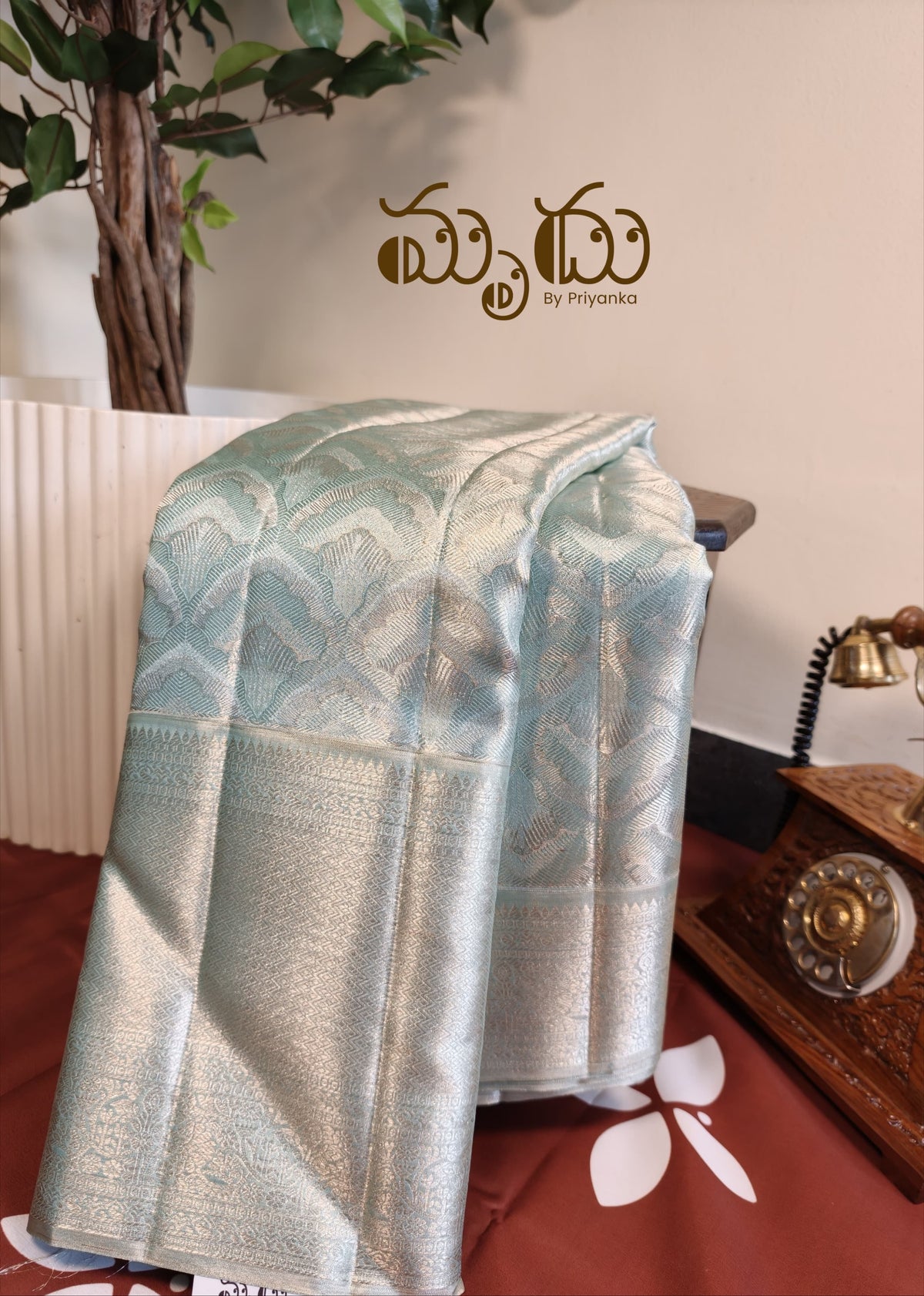 Ocean Blue Pure Kancheepuram Saree