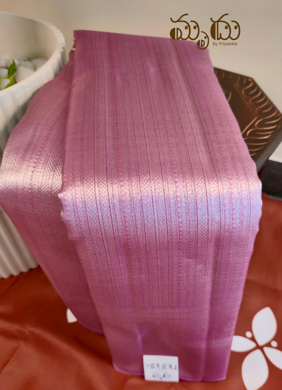 Purple Kancheepuram Organza Saree